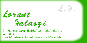 lorant halaszi business card